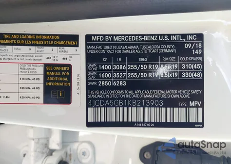 2019 Mercedes-Benz Gle 400 4Matic from USA, damaged, VIN 4JGDA5GB1KB213903